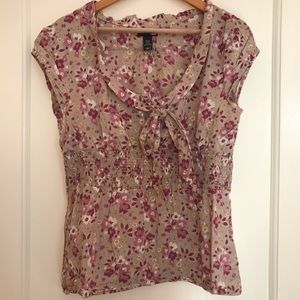 womens purple floral t-shirt